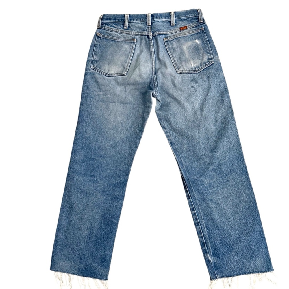 Vintage 90s Rustler Classic Fit Straight Leg Jeans Cut Off Raw Hem / Size 31